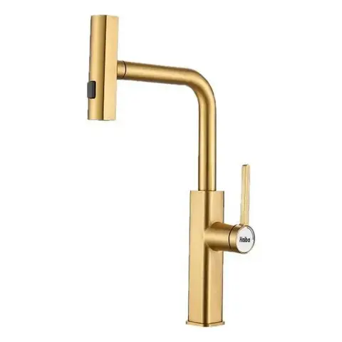 Смеситель для кухни HAIBA HB73824-5 выдвижной излив золото