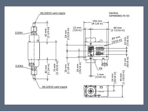 Реле дифференциального давления MP55A Danfoss 060B017691