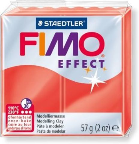 Полимерная глина FIMO Effect 204, полупрозрачный красный, 57г