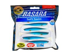 Виброхвост LUCKY JOHN Basara Soft Swim 3D, 3.5in (89 мм), цвет PG12, 6 шт.