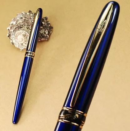 Перьевая ручка Crocodile 215 синяя, Китай. Перо EF (0.38 мм), корпус металл.SALE 1500!