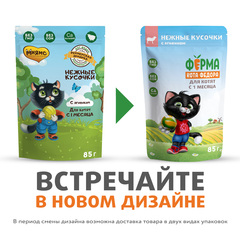 Мнямс Кот Федор пауч для котят нежные кусочки в желе с ягненком 85 гр