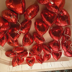 Шары под потолок Сердца красные