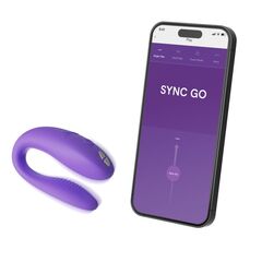 Фиолетовый вибромассажер для пар We-Vibe Sync Go - 