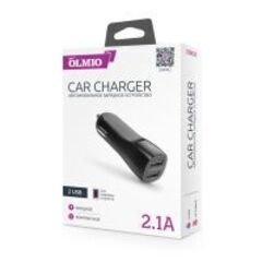 Авто зарядное устройство Olmio 2.1A двухпортовое черное