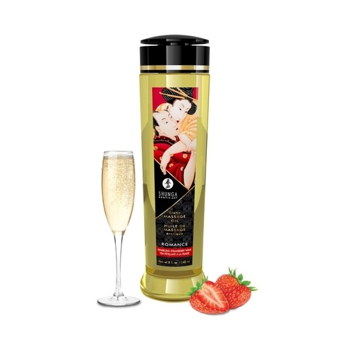 Shunga Масло массажное Романтика. Шампанское и клубника 240ml