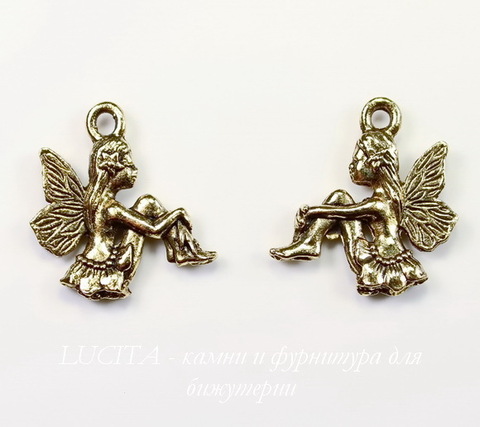 Подвеска Quest Beads "Цветочная фея" (цвет-античное золото) 19х17 мм