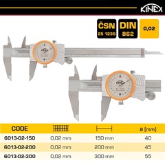 Штангенциркуль ШЦК-1-300/55мм 0,02мм DIN862 INOX Kinex 6013-02-300 (К)