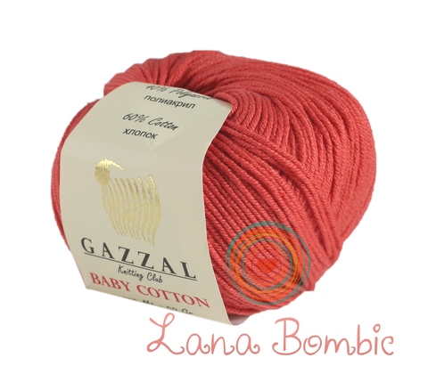 Пряжа Gazzal Baby Cotton 3435 пыльная роза