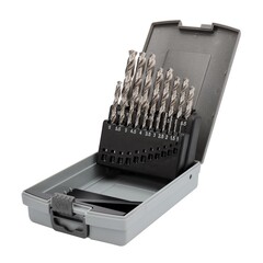 Набор сверл по металлу 1-10мм 19шт DIN338 HSS-G 135° (пл. кейс) H-Tools 214214ROHT