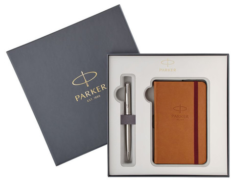 Набор подарочный Parker Sonnet - Stainless Steel CT, шариковая ручка + блокнот*
