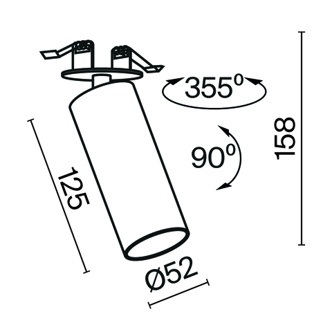 Встраиваемый светодиодный светильник Maytoni FOCUS LED C053CL-L12W4K-W-B