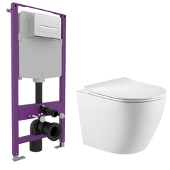 Комплект Set Triton Verso TR-VO-1832 (Унитаз + инсталляция + кнопка белая)