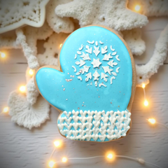 Новогодний пряник «Руковичка» голубая / 50 гр