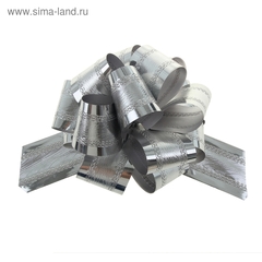 Бант-шар Полоса, Серебро / 15см*5см, 1 шт.