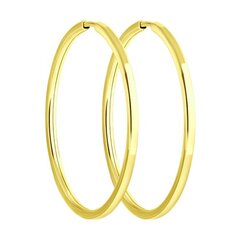 Серьги-конго из желтого золота 585 пробы гладкие d30мм