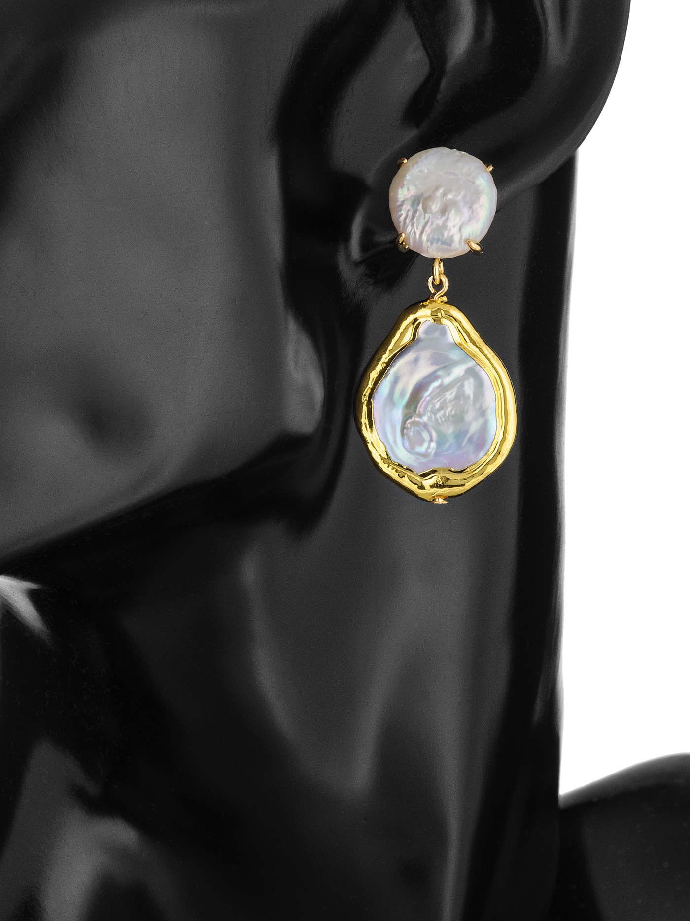 Вечерние серьги с барочным жемчугом