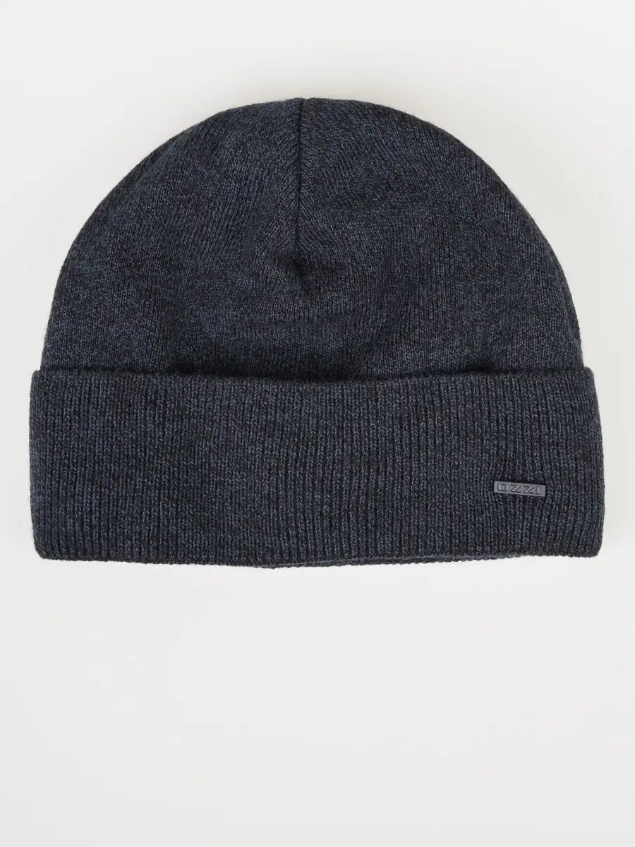 Шапка мужская зимняя шерстяная вязаная с отворотом