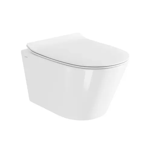 VitrA 8302B003-6404 M50 подвесной безободковый Vortex унитаз, белый, тонкая крышка-сиденье с микролифтом и легким снятием в комплекте