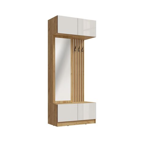 Прихожая Роджинамиф (Белый глянец, Дуб крафт)