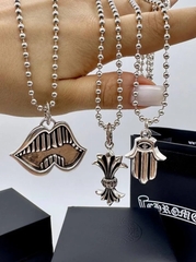 63164-Колье-цепочка с подвеской ХАМСА в стилистике CHROME HEARTS