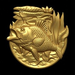 Силиконовый молд Рыба (медальон) № 0459