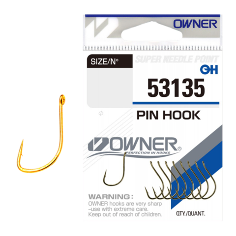 53135 № 14 Крючки OWNER Pin Hook-Gold / продажа от 5 уп.