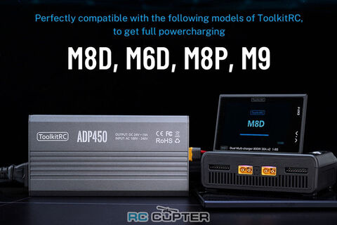 Блок питания ToolkitRC ADP450, вход 100/240В, выход 24В 19А 450Вт для зарядного устройства