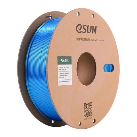 Пластик для 3D-печати eSUN PLA-Silk, 1.75 мм, 1 кг, голубой, PLA-SK175CY1P1