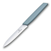 Нож Victorinox для овощей и фруктов, лезвие 10 см волнистое, серо-голубой