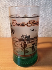 кружка пиво 0,33 с видами СПб и цветным дном