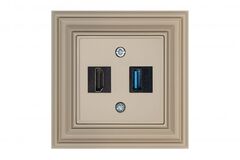 Розетка HDMI USB кремовая омбре LIREGUS RETRO