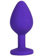 Фиолетовая анальная пробка с радужным кристаллом - 7 см. - 