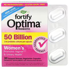 Nature's Way, Пробиотик Fortify Optima, для женщин, 50 миллиардов, 30 вегетарианских капсул с отсроченным высвобождением