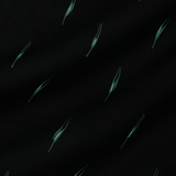 Плательный шёлковый креп чёрного цвета с зелёными акцентами