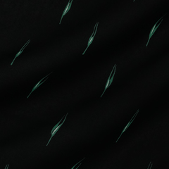 Плательный шёлковый креп чёрного цвета с зелёными акцентами