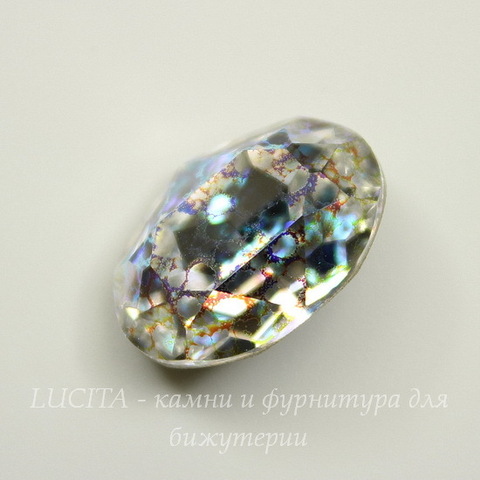 4120 Ювелирные стразы Сваровски Crystal White Patina (18х13 мм)
