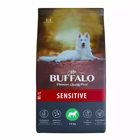 Mr.Buffalo SENSITIVE Сухой корм д/собак средних и крупных пород (ягненок) 14кг