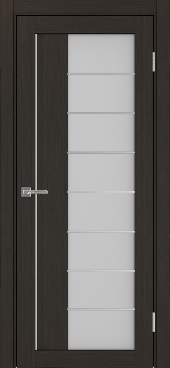 Дверь межкомнатная Оптима Порте Турин 524.22 АСС молдинг SC, цвет венге, экошпон, стекло мателюкс