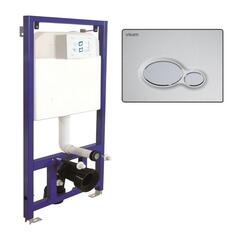 Инсталляция для унитаза подвесного Visam slim 80 EX-112-001 3/6 л. Кнопка ASPENDOS матовая с глянцевым овалом EX-231-001