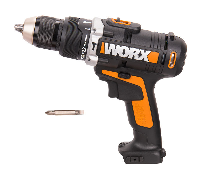 Дрель-шуруповерт ударная аккумуляторная WORX WX372.9, 20В, без АКБ и ЗУ