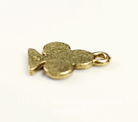 Подвеска Quest Beads "Трефовая масть" (цвет-античное золото) 16х12 мм