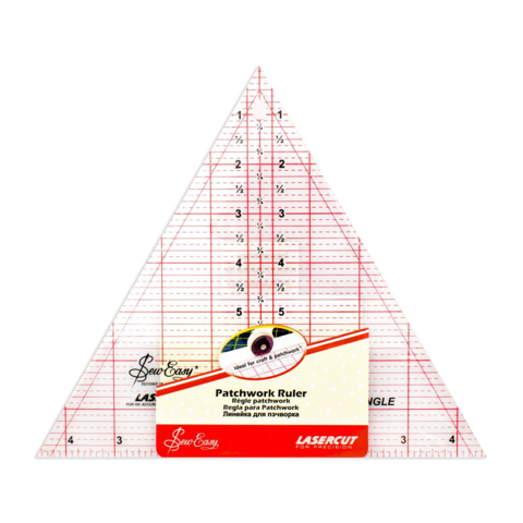 Линейка-треугольник с углом 60*, разметка в дюймах, размер 8