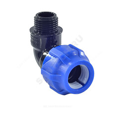 Отвод компрессионная ПЭ Дн 32х3/4"х90гр НР Ру16 VALFEX 1210012432034