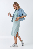 Костюм для беременных 16261 мята-тофу полоса+мята