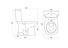 Унитаз-компакт Анимо 1WH302136 с вертикальным выпуском
