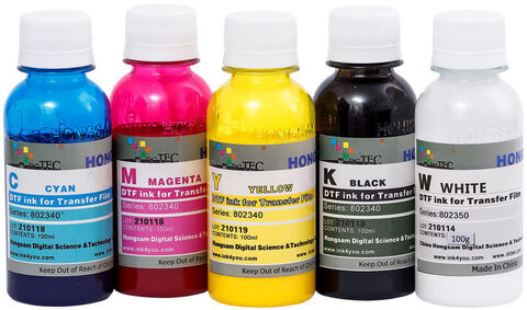 !Набор чернил DCTec текстильных DTF 5 цветов по 100 мл