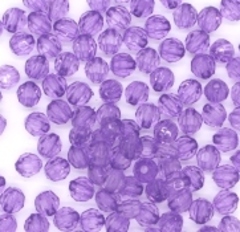 Бусины круглые гранёные пришивные акрил, Ø 6 мм, 50 гр