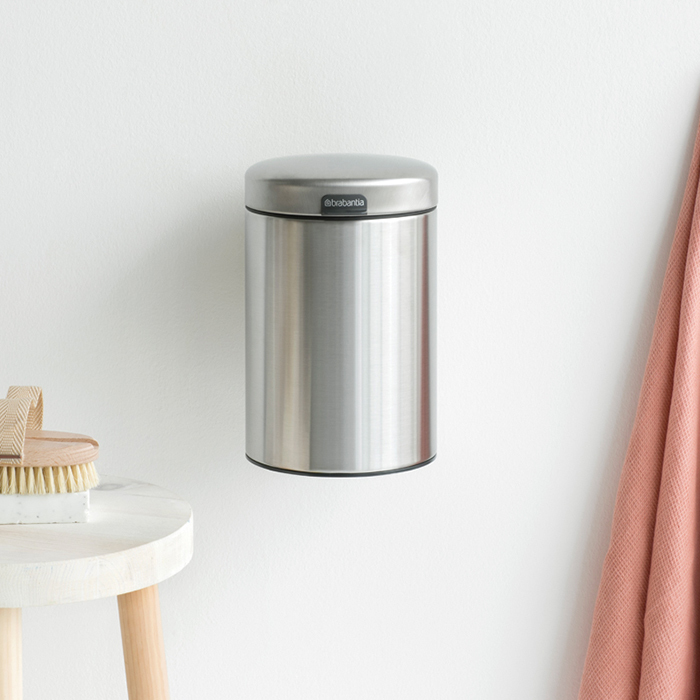 Мусорный бак newIcon настенный (3л), Стальной матовый, арт. 115561 - фото 6