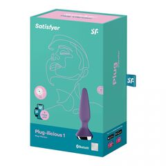 Фиолетовая анальная пробка с вибрацией Satisfyer Plug-ilicious 1 - 13,5 см. - 